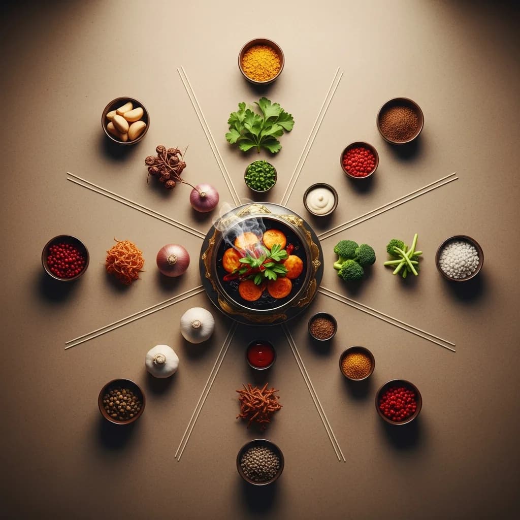 璀璨平铺：精准摆盘食材