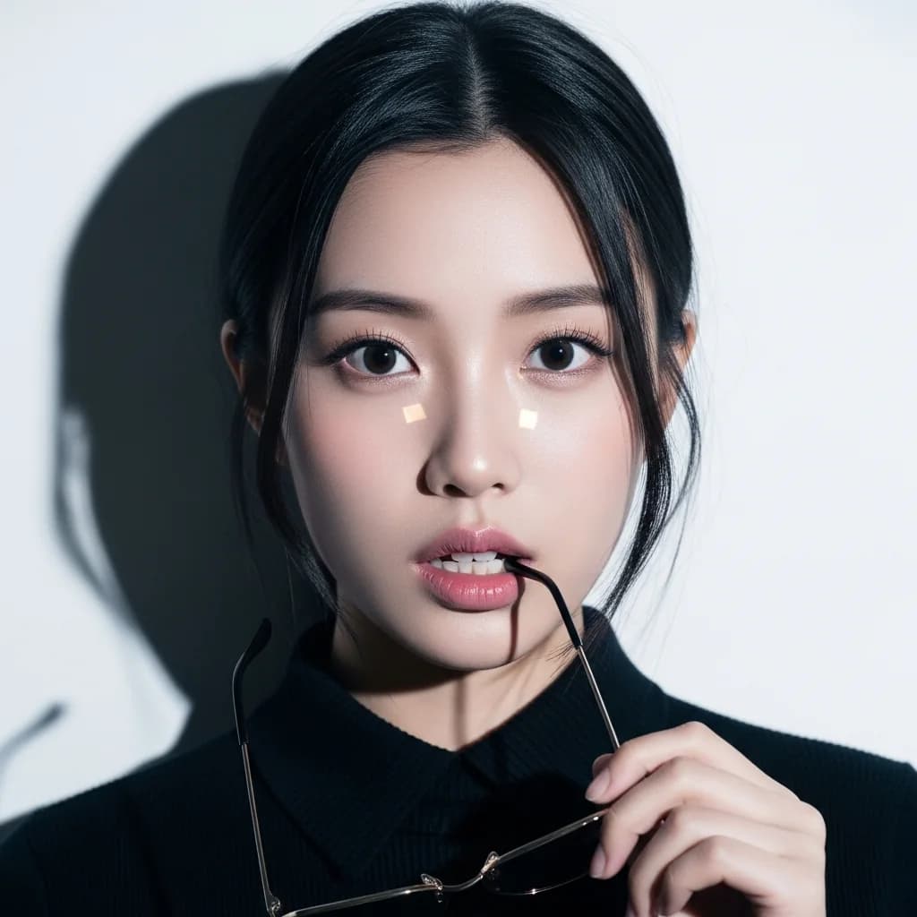 闪光灯下的清冷面容