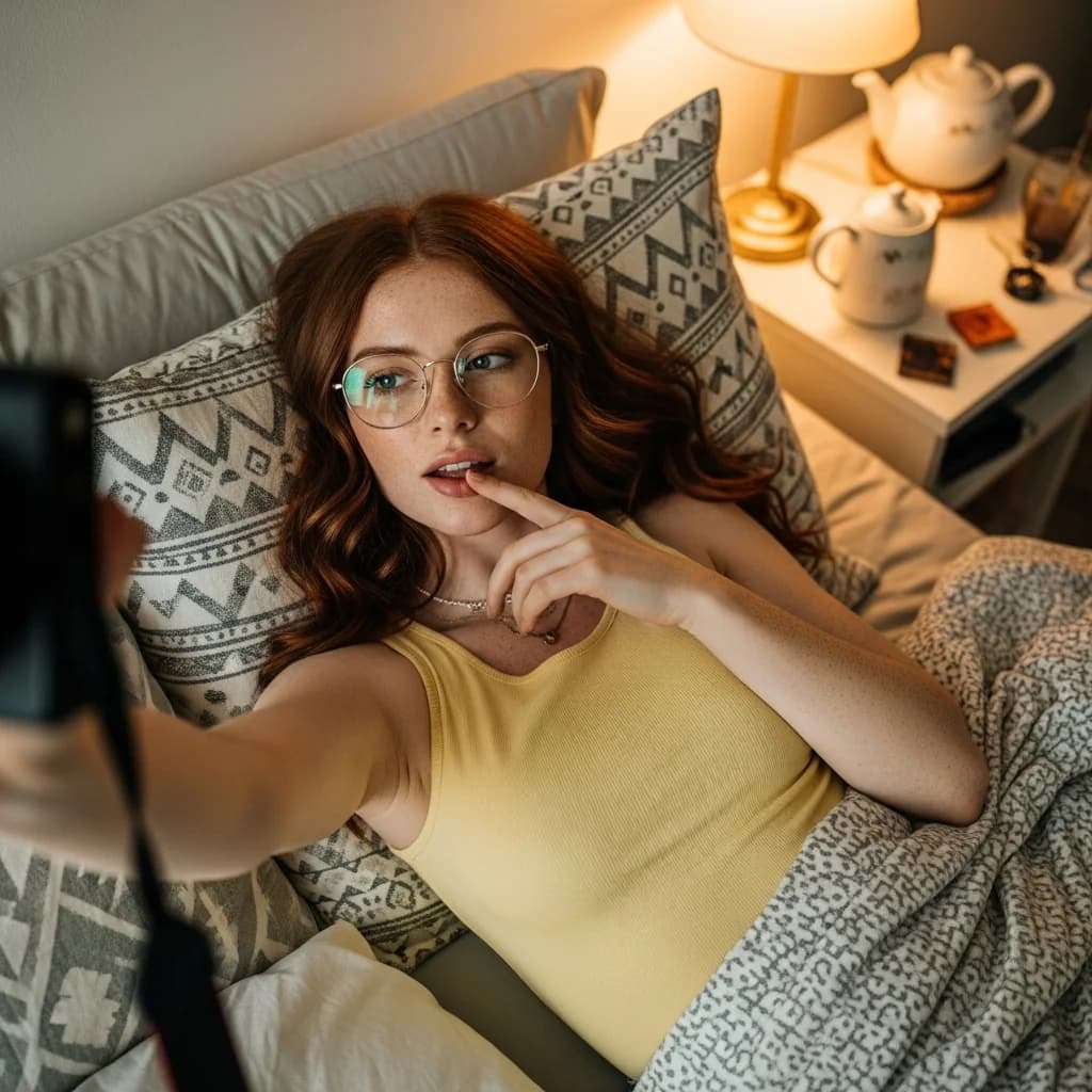 随性自拍：晨光中的女性