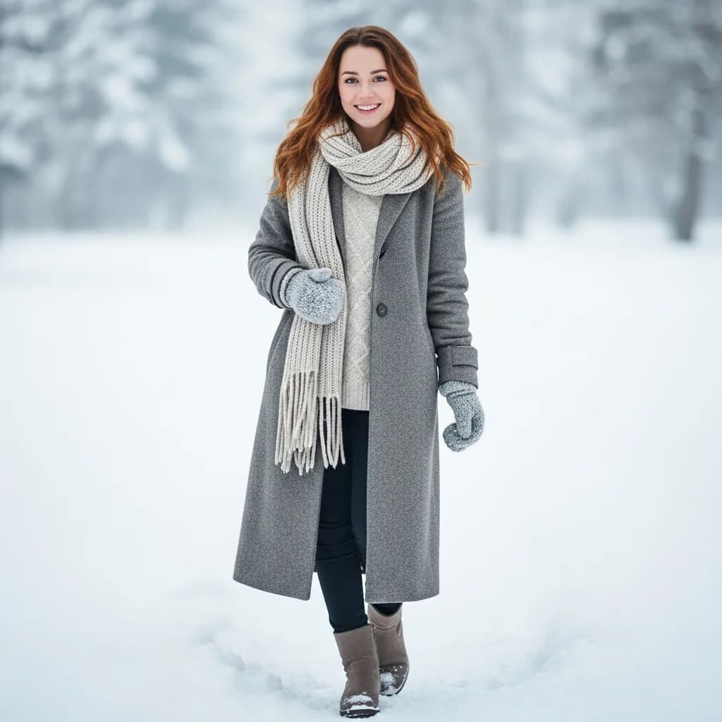 雪中优雅：冬日肖像
