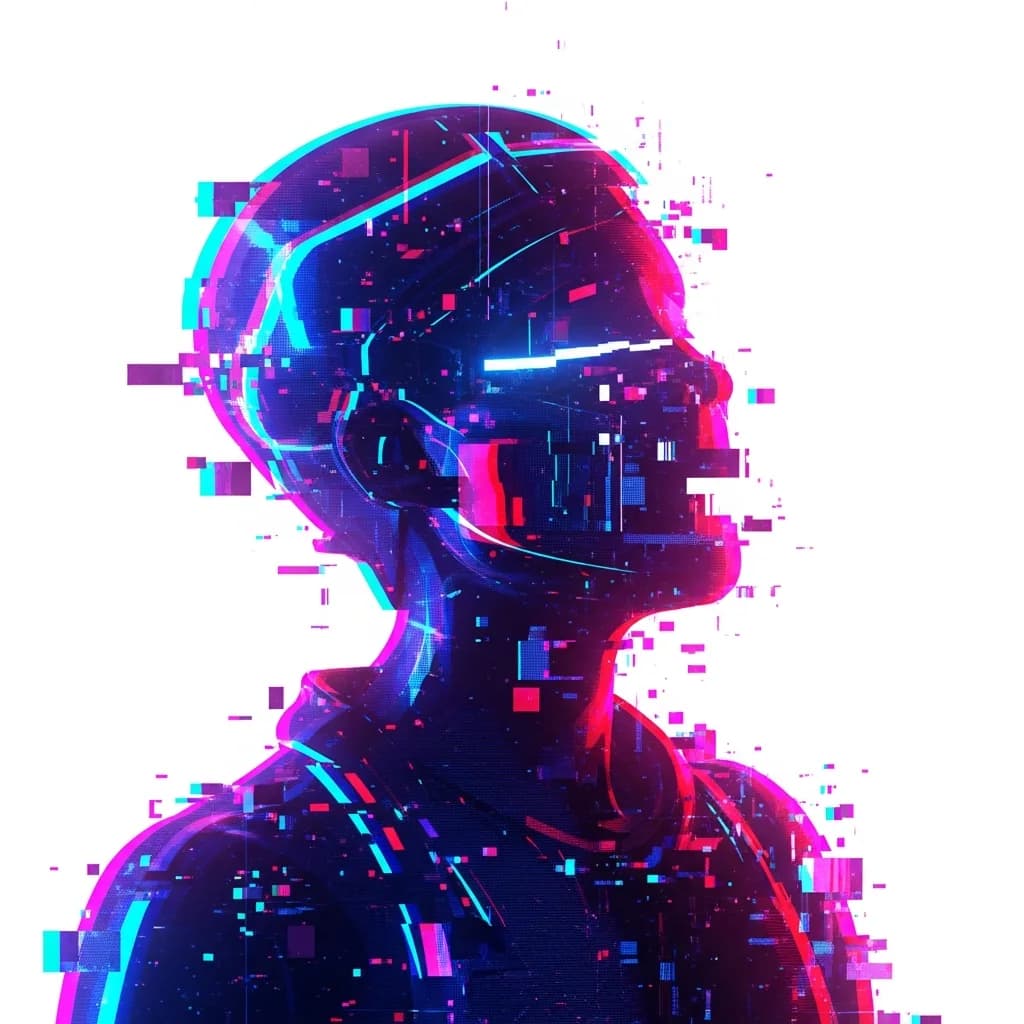 霓虹故障艺术：未来数字失真