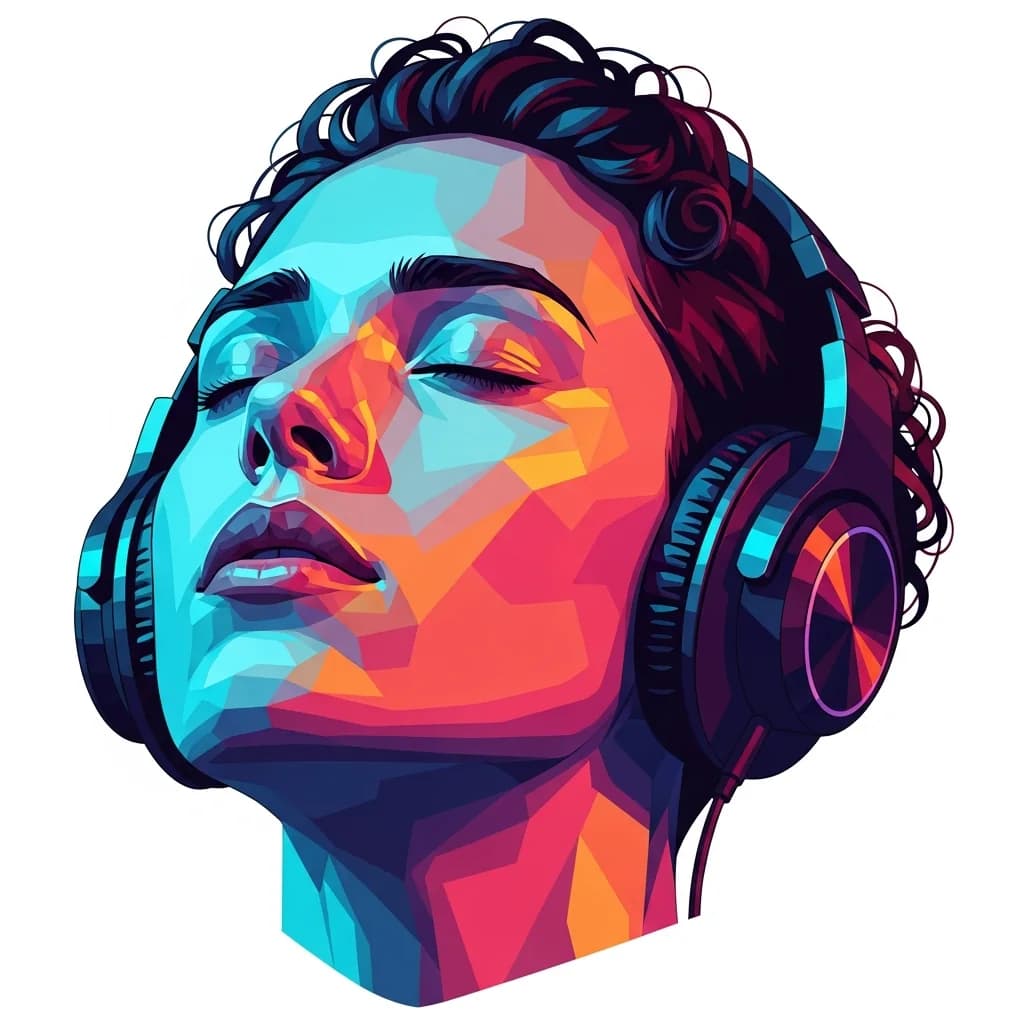 音乐瞬间：几何霓虹肖像