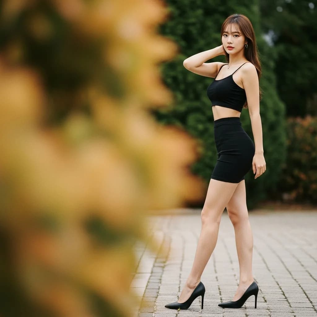 柔光胶片女性全身像