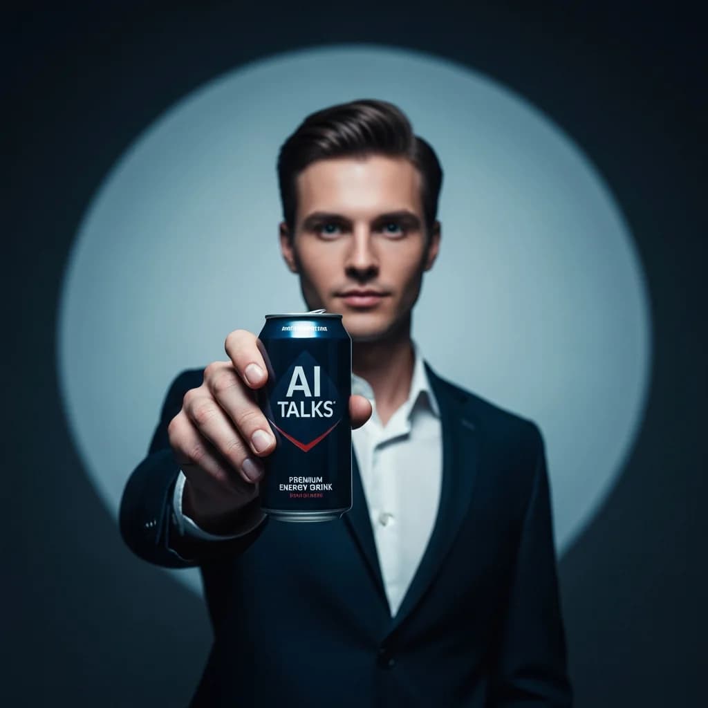AI Talks能量饮料电影感肖像