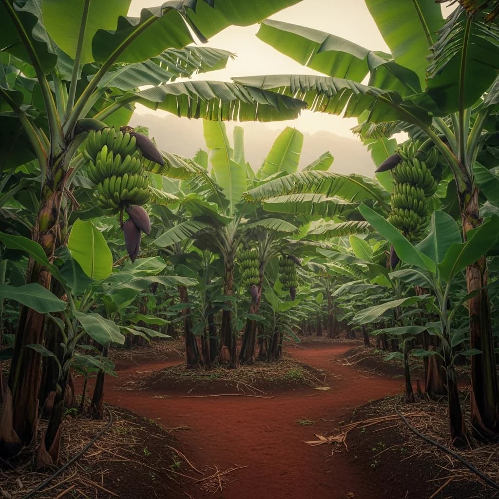 黄金时段的香蕉种植园