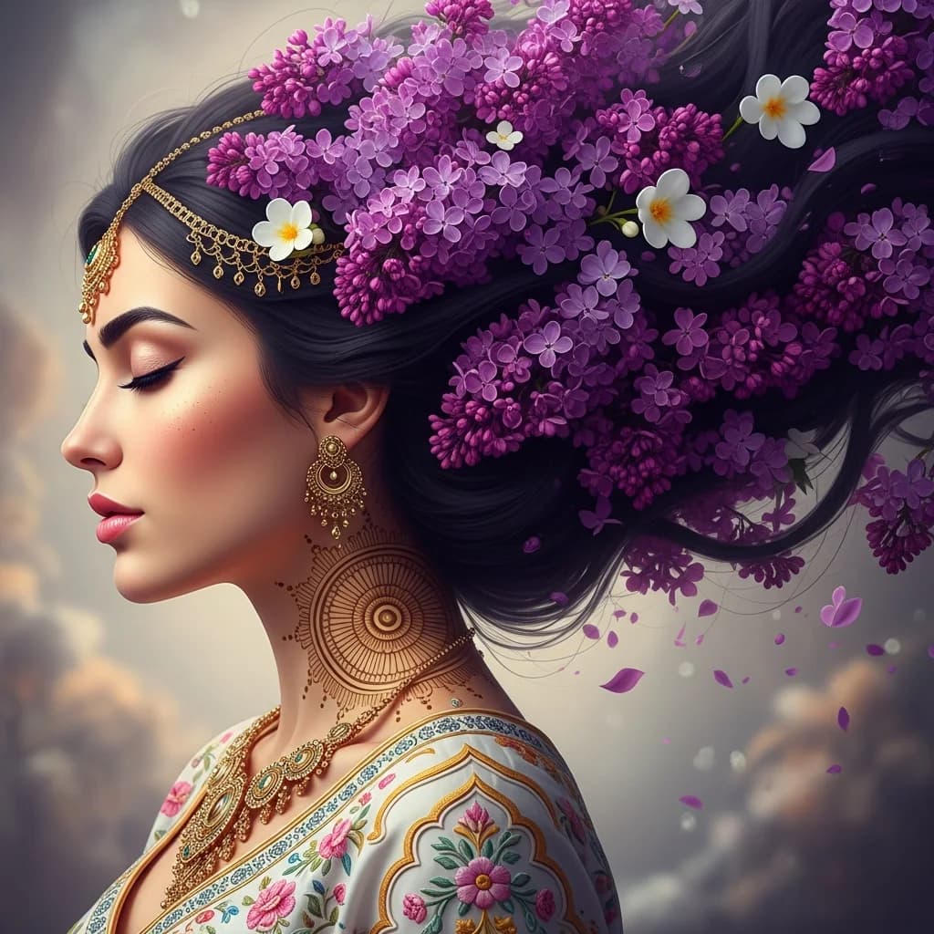 空灵优雅：花卉奇幻肖像
