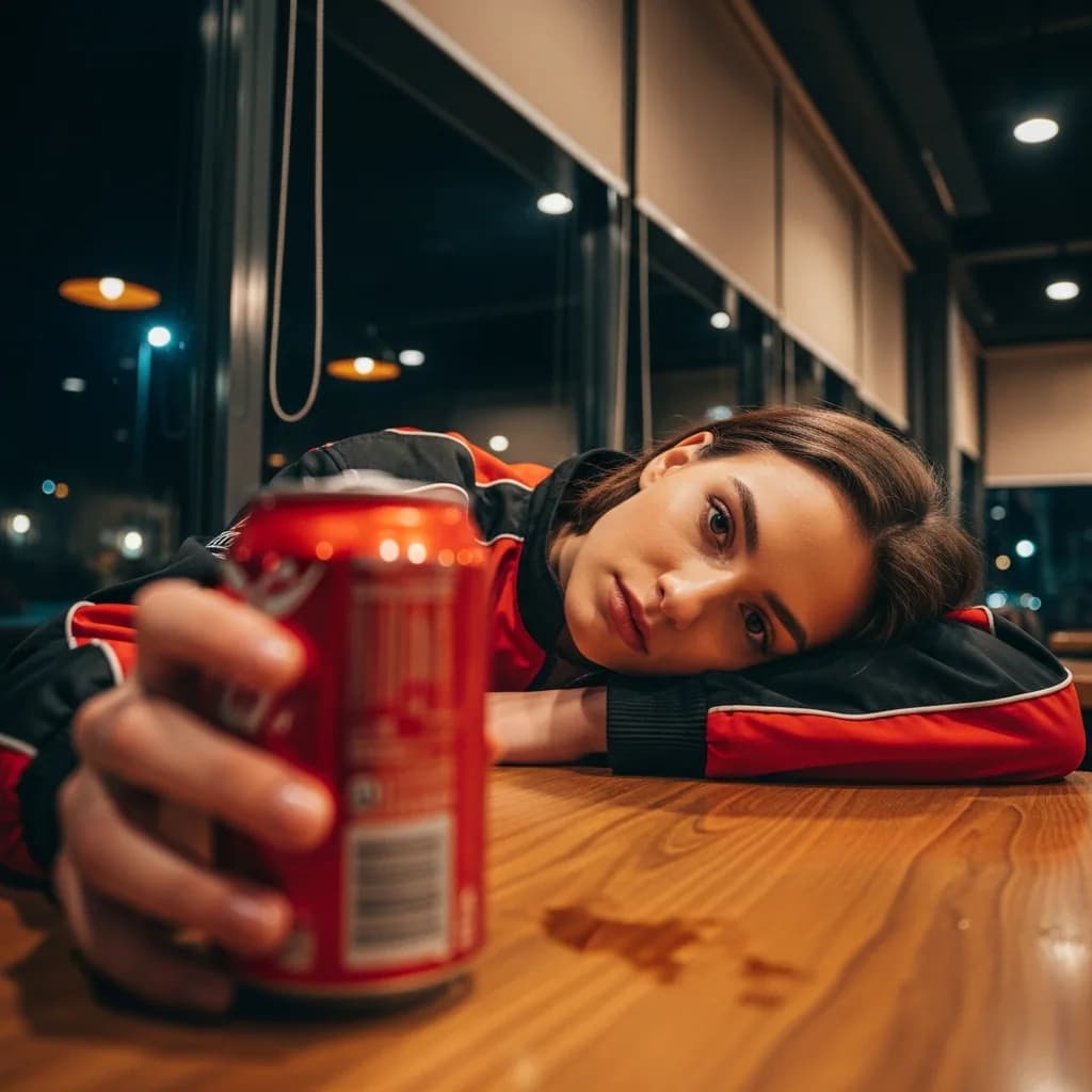 舒适咖啡馆里的私密夜间肖像