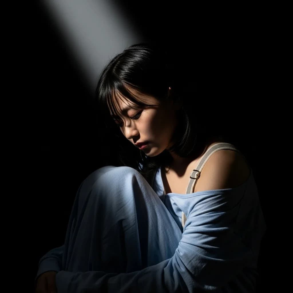 光影对比：孤独情绪的表达