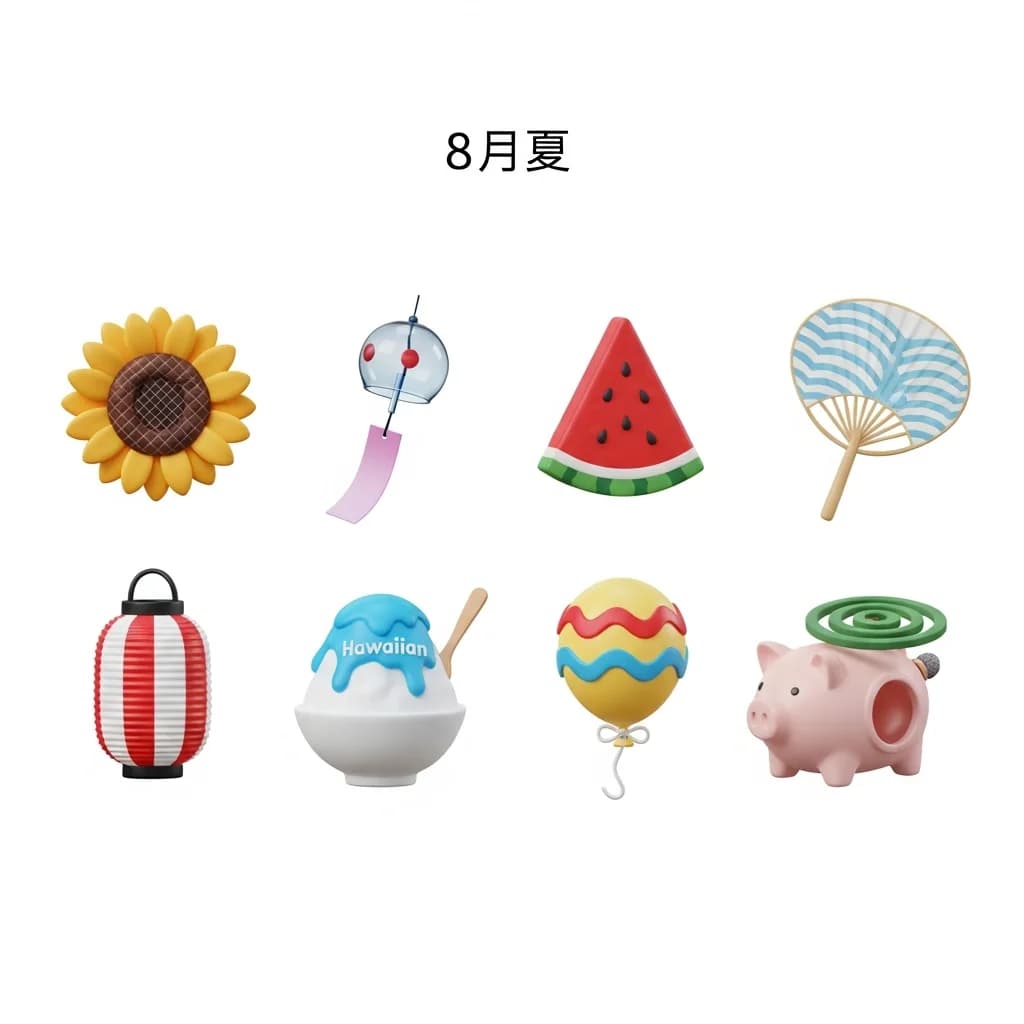 日本四季3D图标合集
