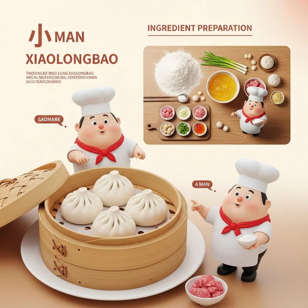 小笼包制作3D信息图