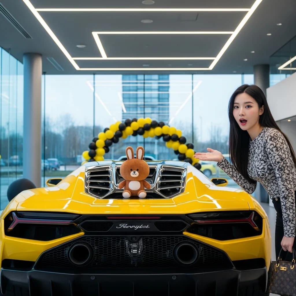 流线型跑车展厅：惊喜与玩偶