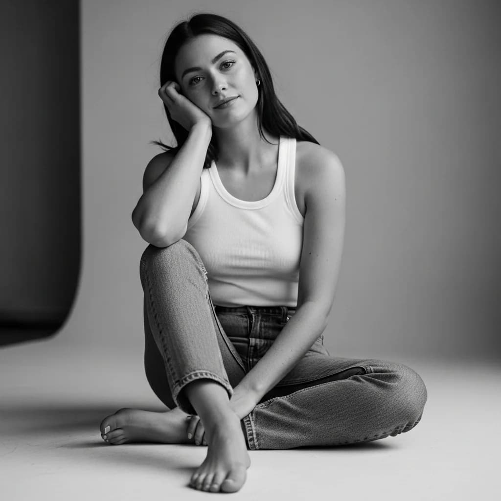 单色宁静：青年女性肖像