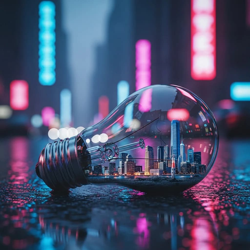 灯泡里的微缩城市