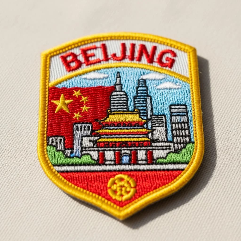 城市刺绣贴纸照片