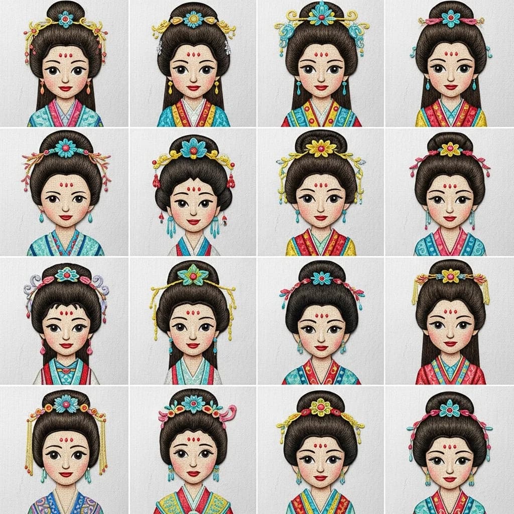 模拟苏绣表情符号