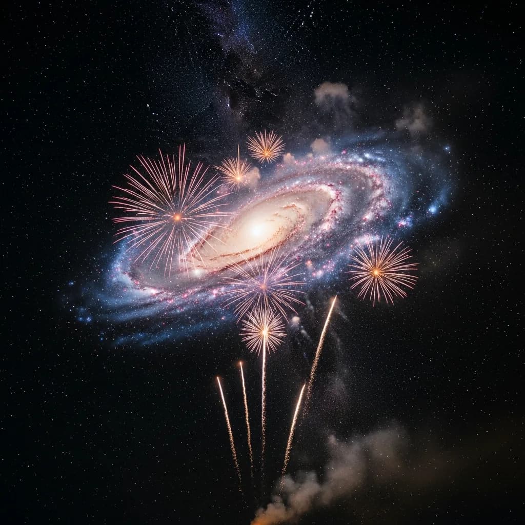 星系结构启发的烟花