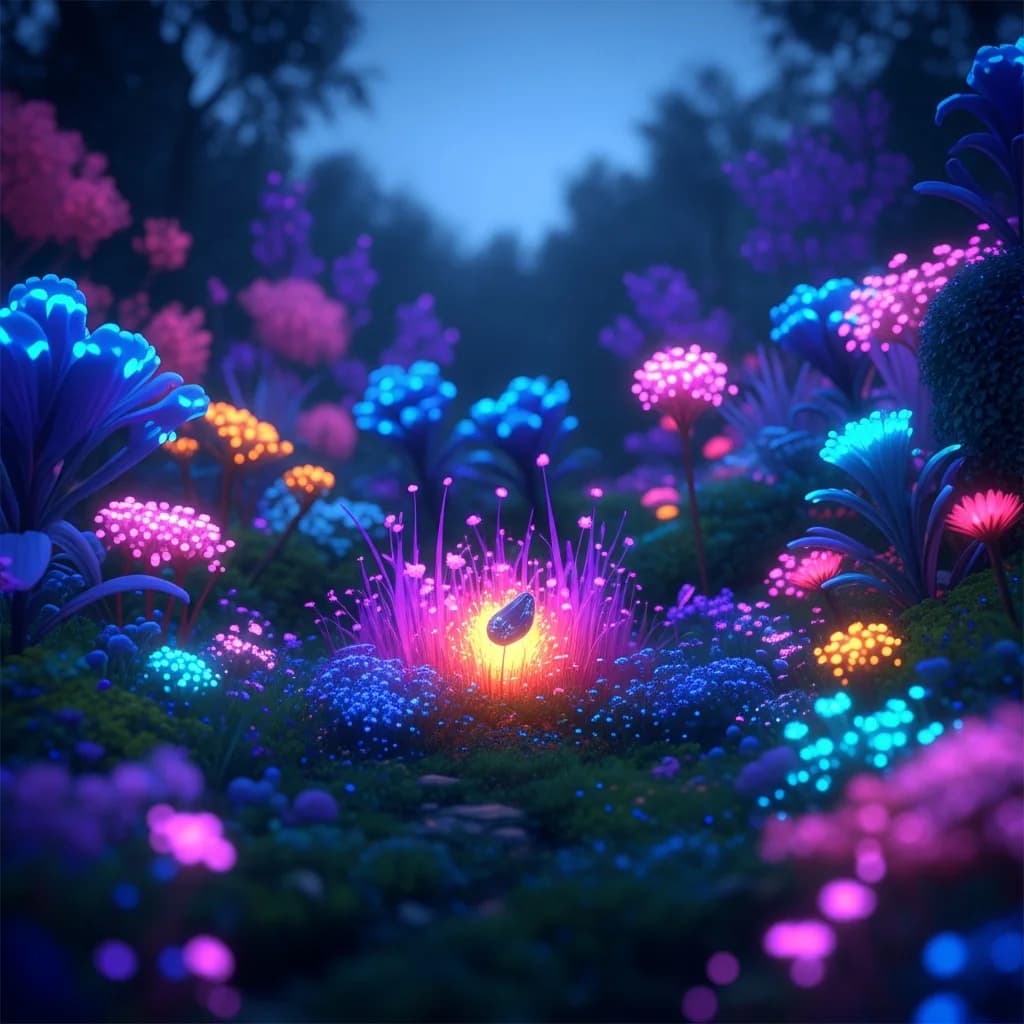 发光花园：大自然的夜灯