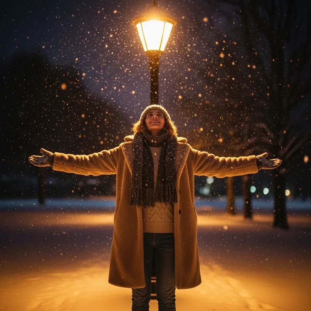 雪夜宁静：夜晚肖像