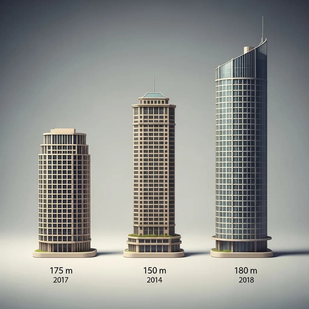城市最高三座建筑的3D卡通微缩景观