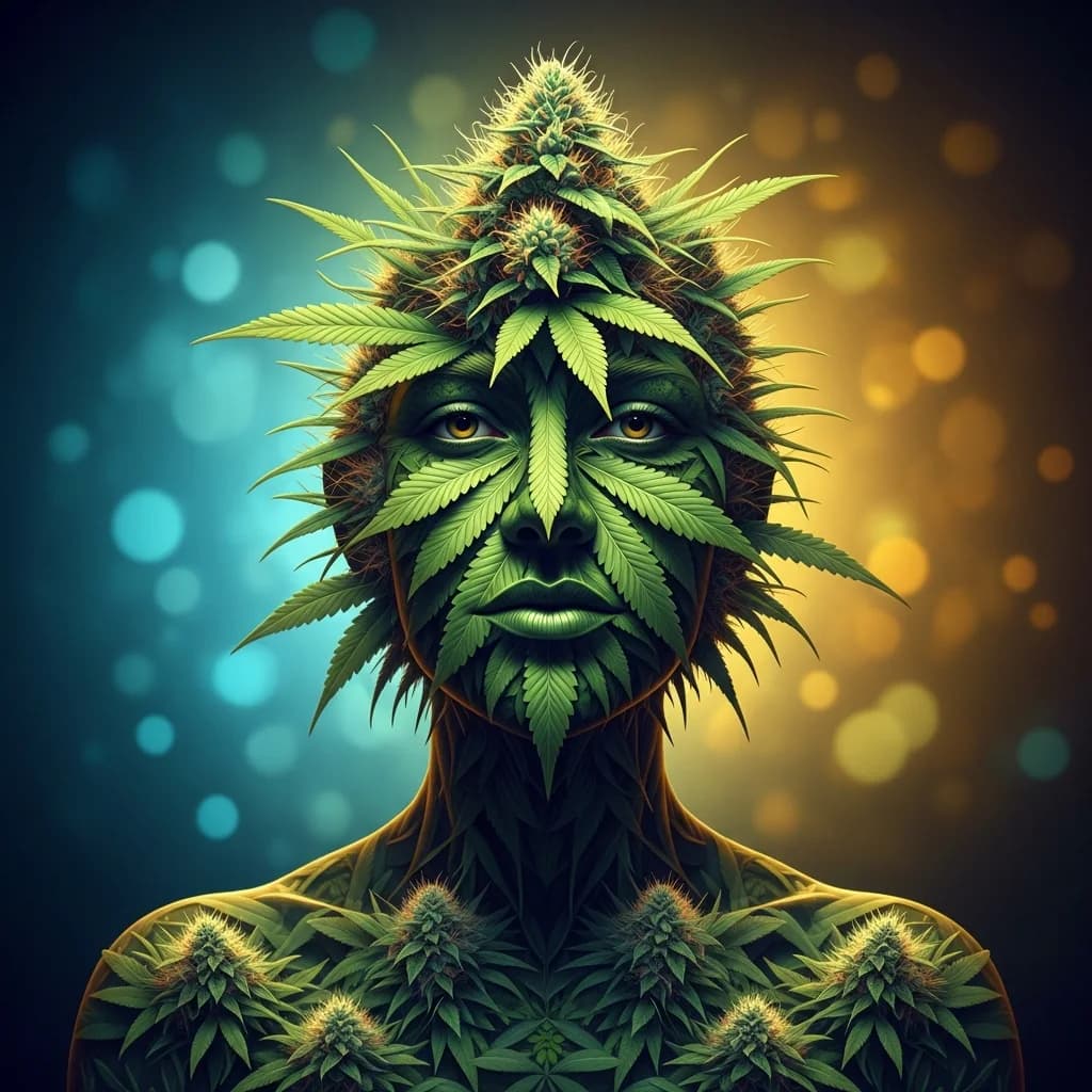 大麻植物元素人体艺术