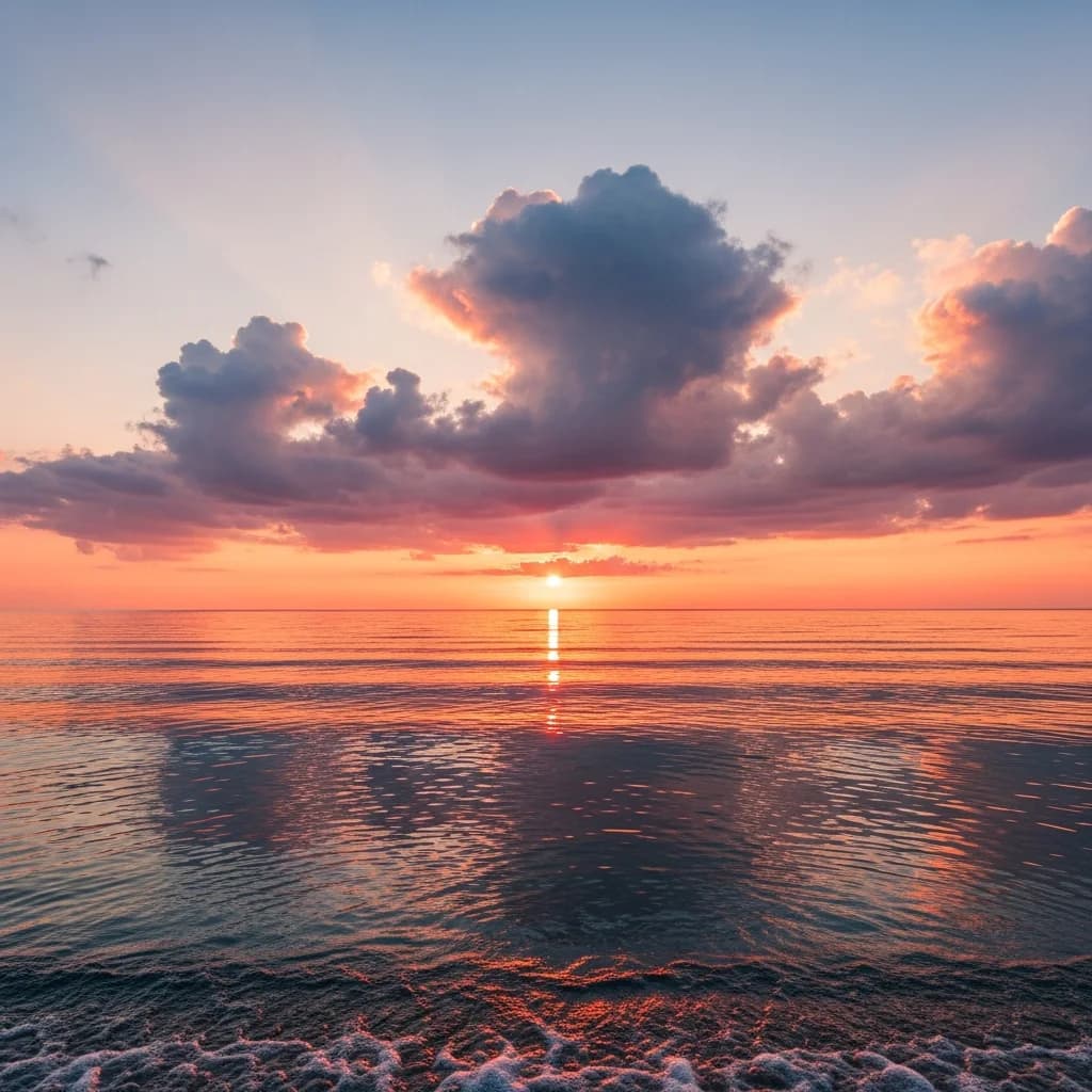 亚速海日落宁静水面