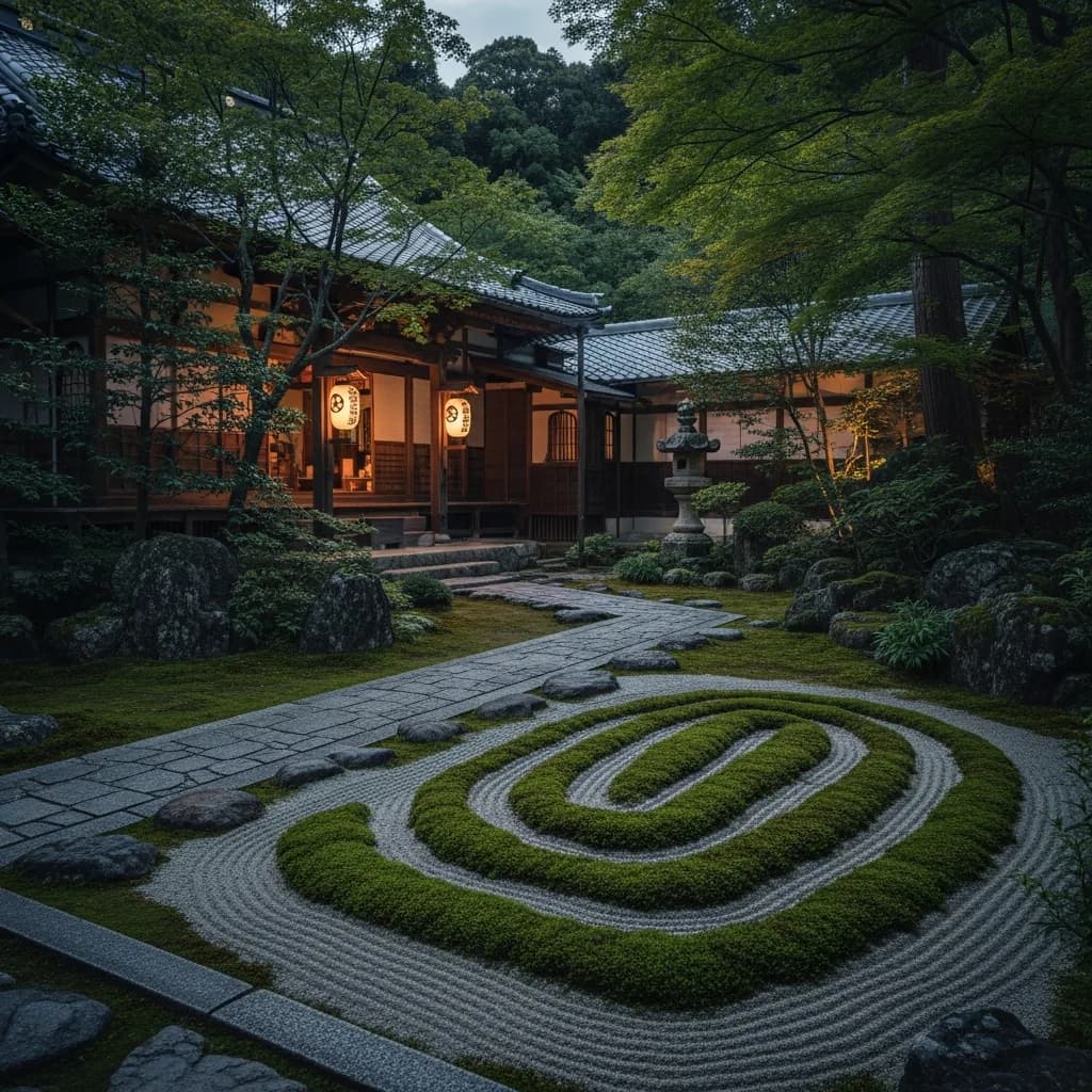 日式古寺庭院