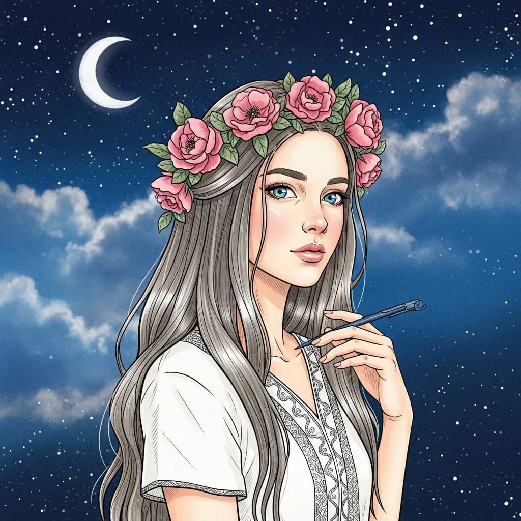 美丽花卉女性形象