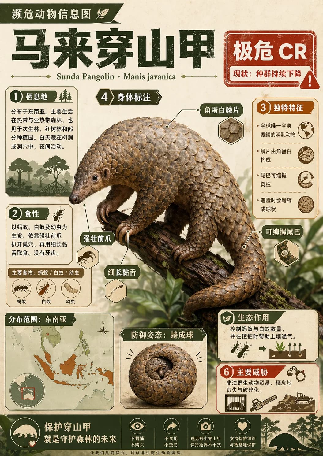 濒危动物的视觉信息丰富的信息图