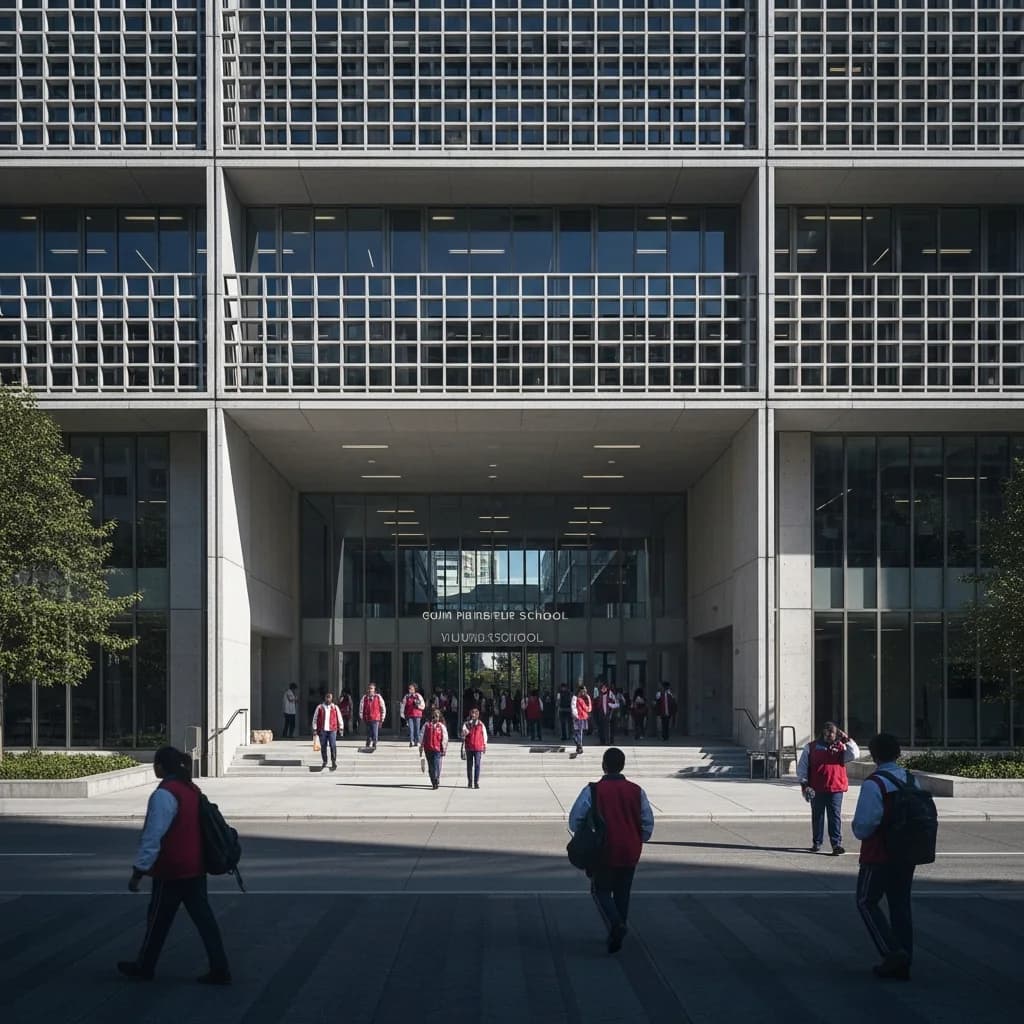 网格建筑学校立面