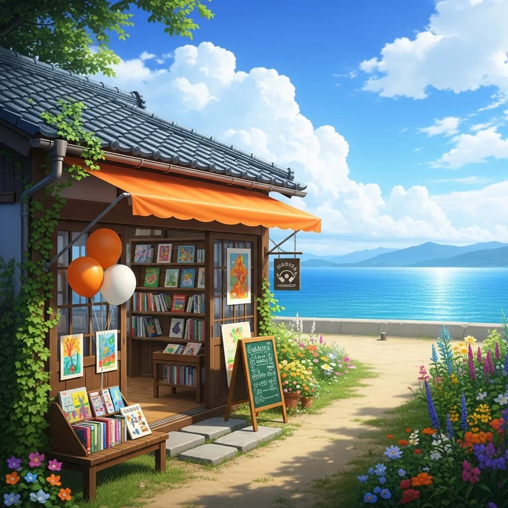 日式海滨书店：阳光与古朴
