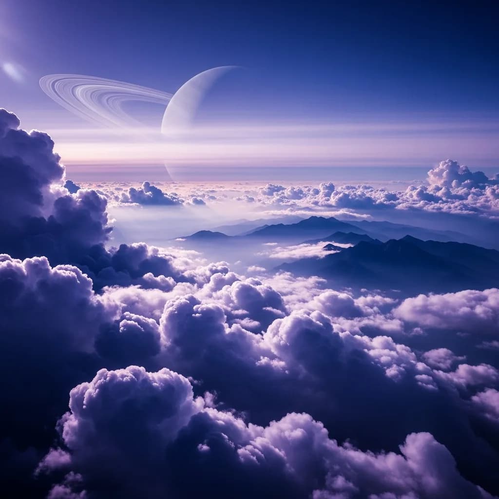 4K UHD穿越紫蓝云层天空