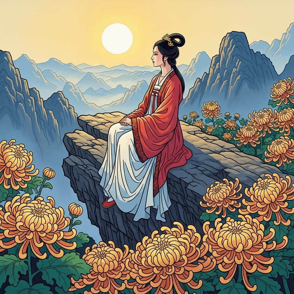 粗线条波普涂鸦风格：古代中国美女