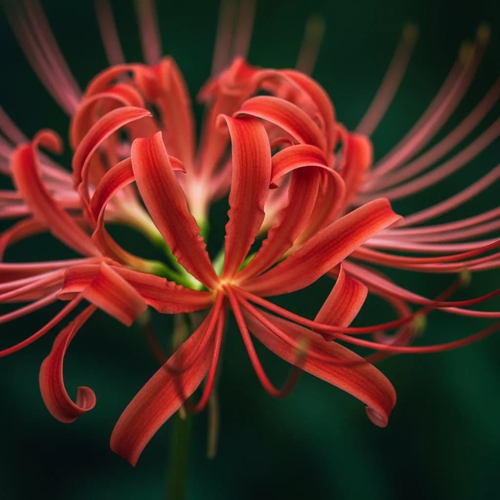 曼珠沙华：花瓣特写