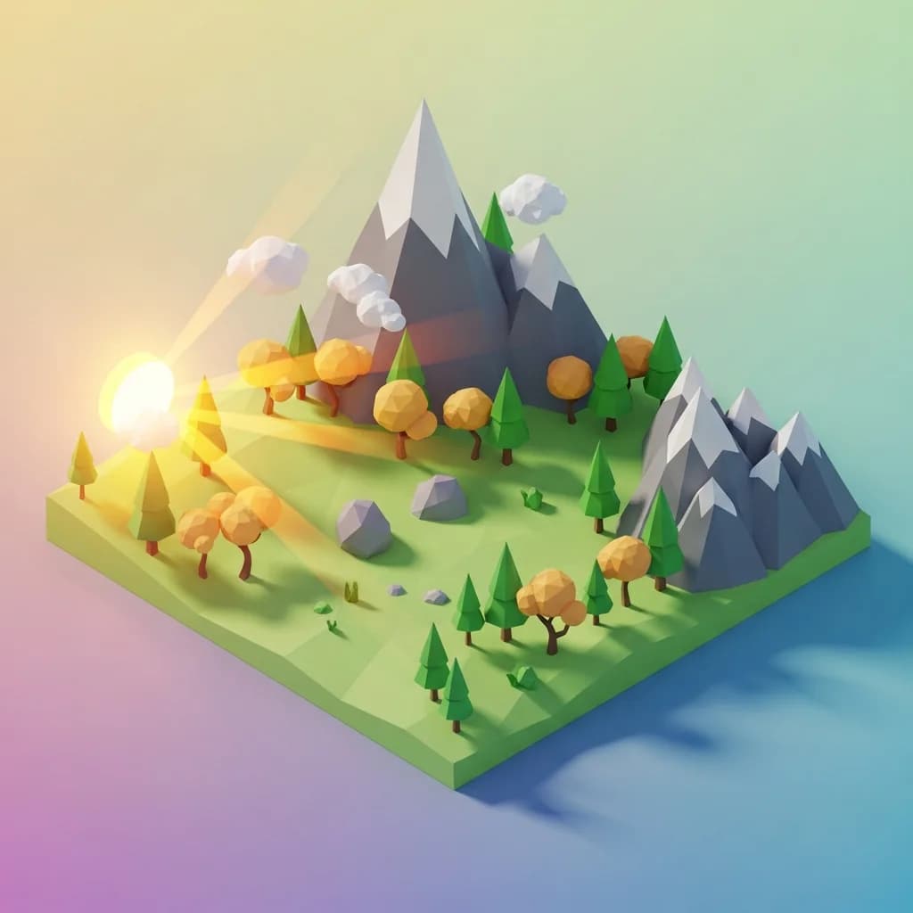 等距鸟瞰：低多边形3D