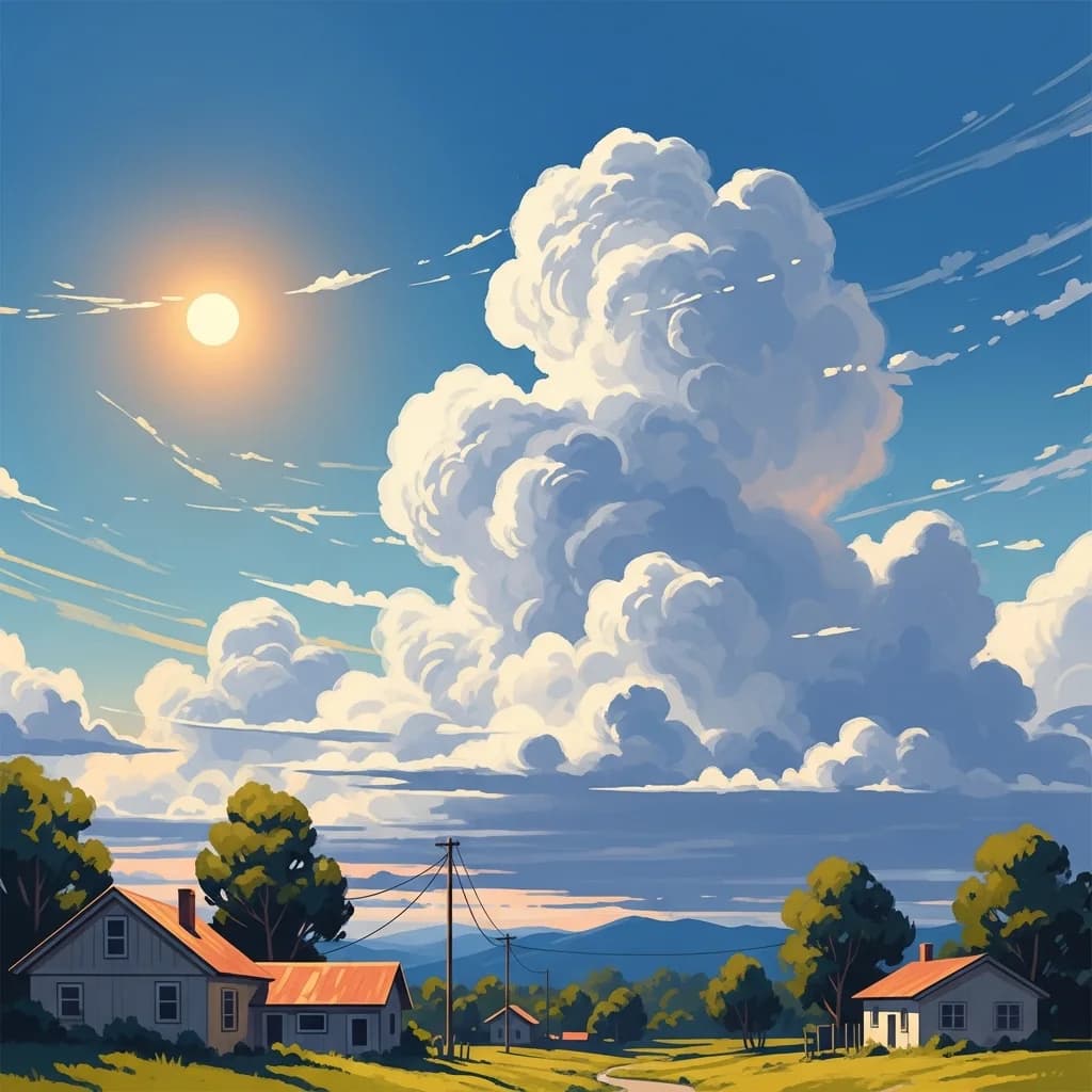 晴空下的乡村风景