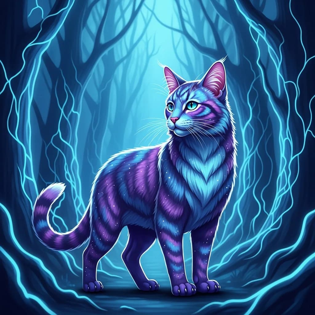 奇幻蓝紫电光猫