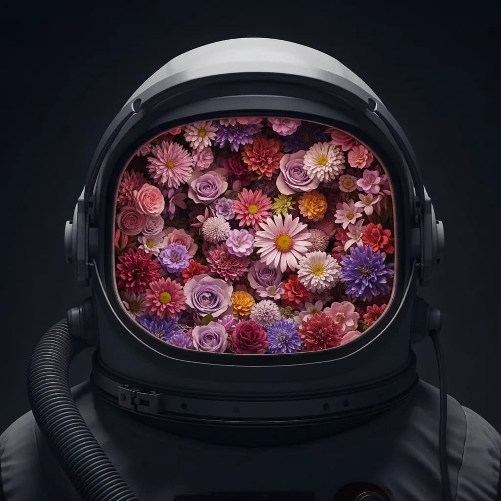 宇航员头盔：花卉光场摄影