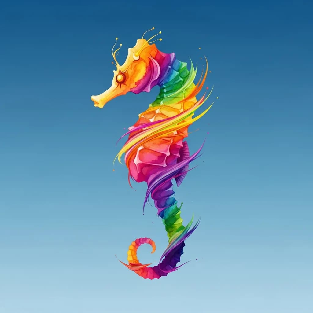 流动之美：抽象海马
