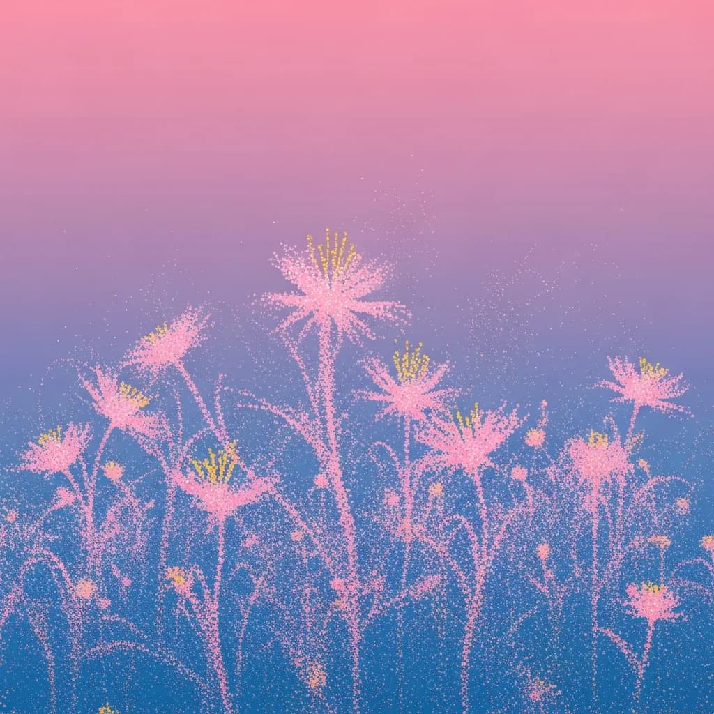 粒子构成极简数字花卉园