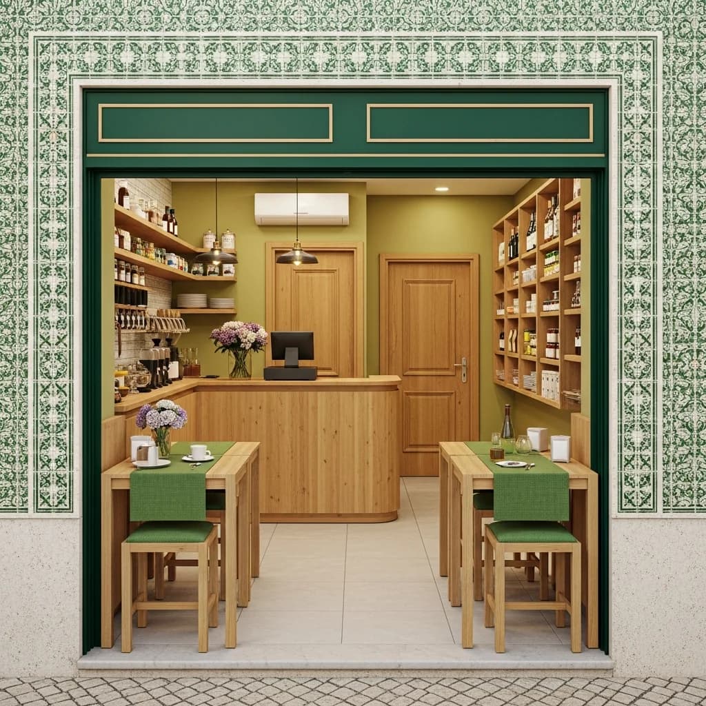 葡萄牙小村庄的小店餐具