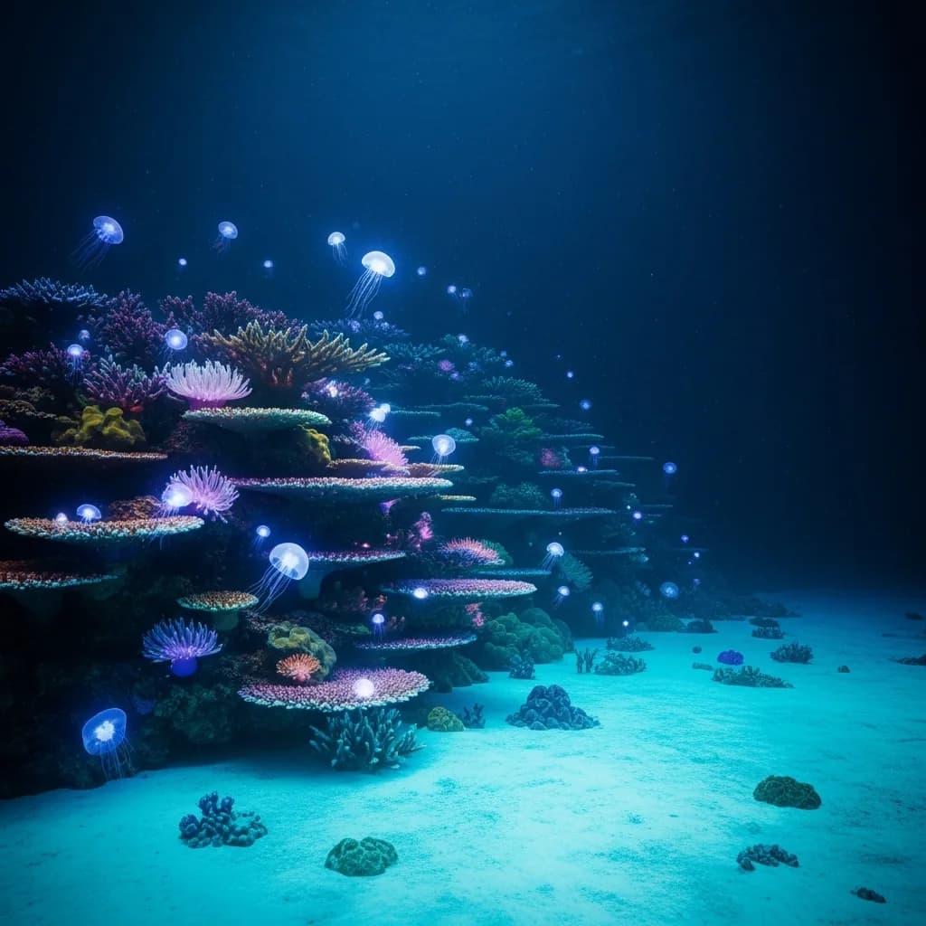 鲜活珊瑚礁：深海渐变水域