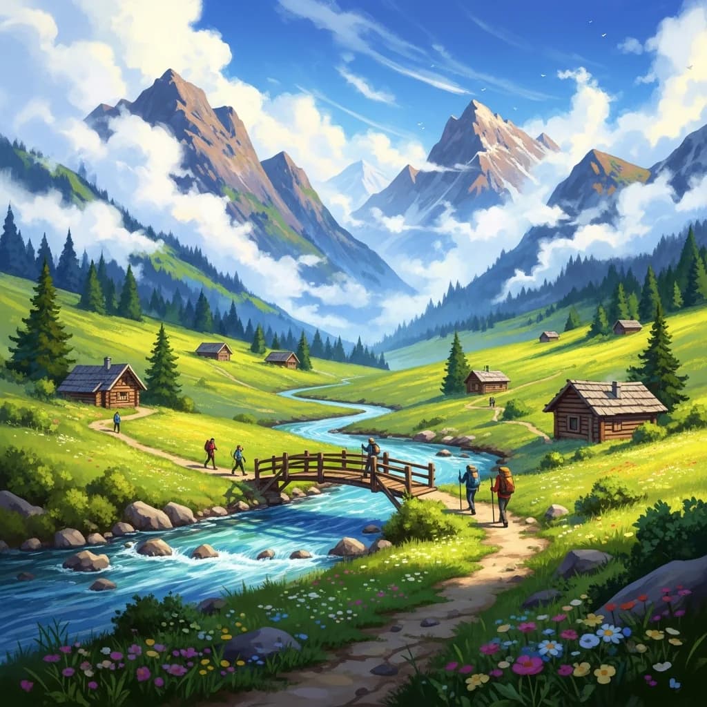 阳光山谷与野花草甸