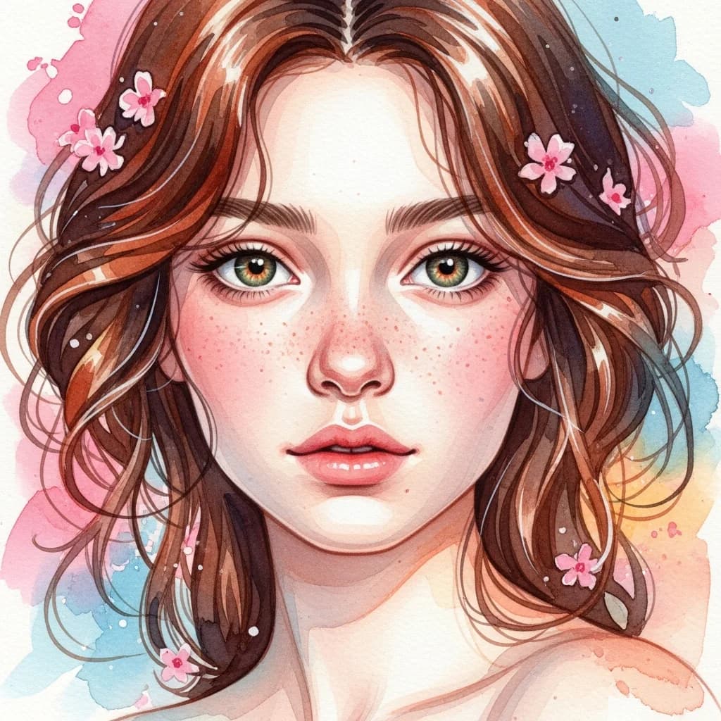 宁静柔和肖像：自然之美与绘画质感