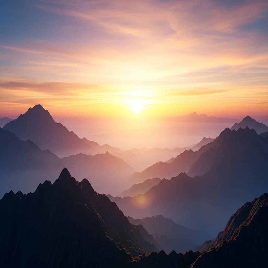 黎明山景：超写实3D图像