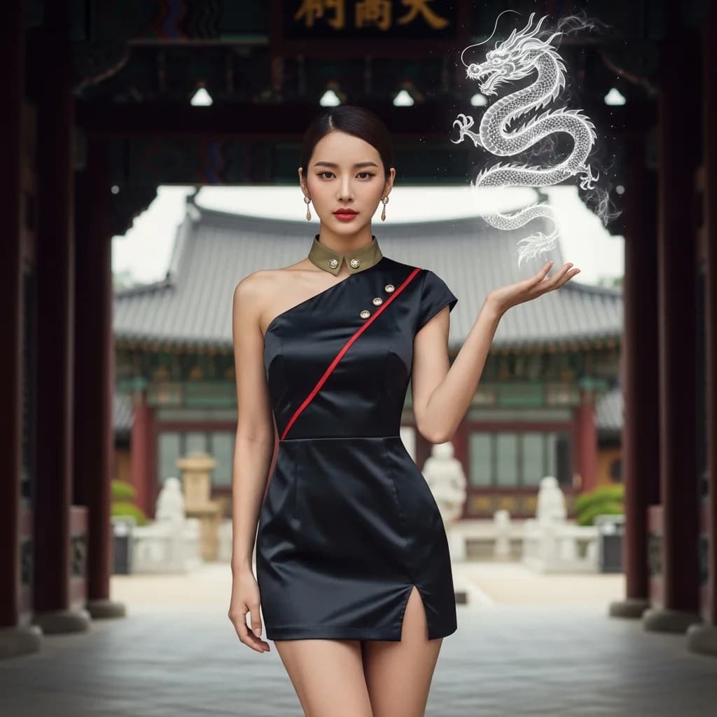 寺庙门前的神秘优雅
