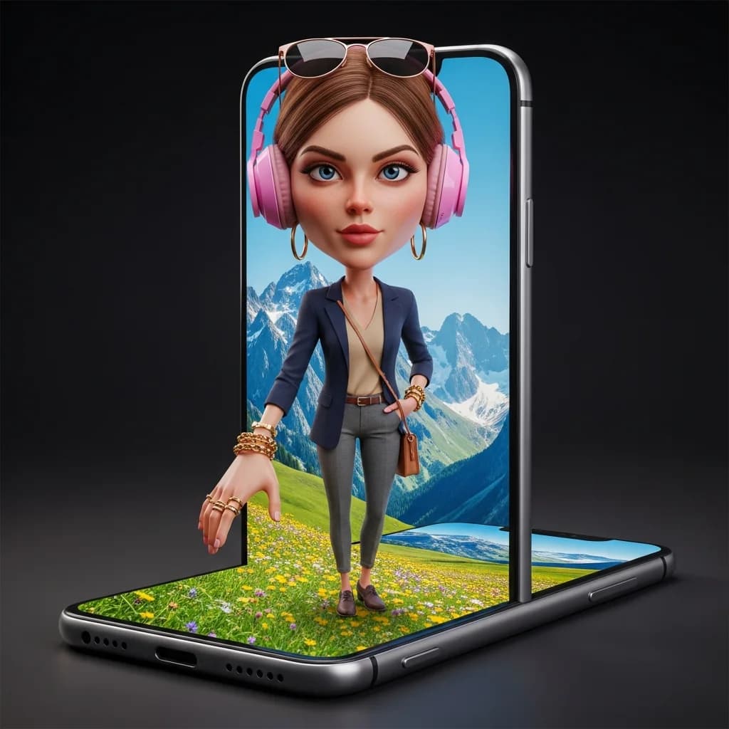 3D人物突破屏幕：虚拟与现实
