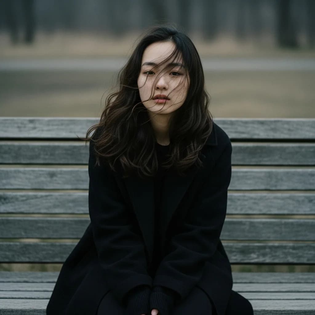 永恒凝视：风中身影的凄美静止