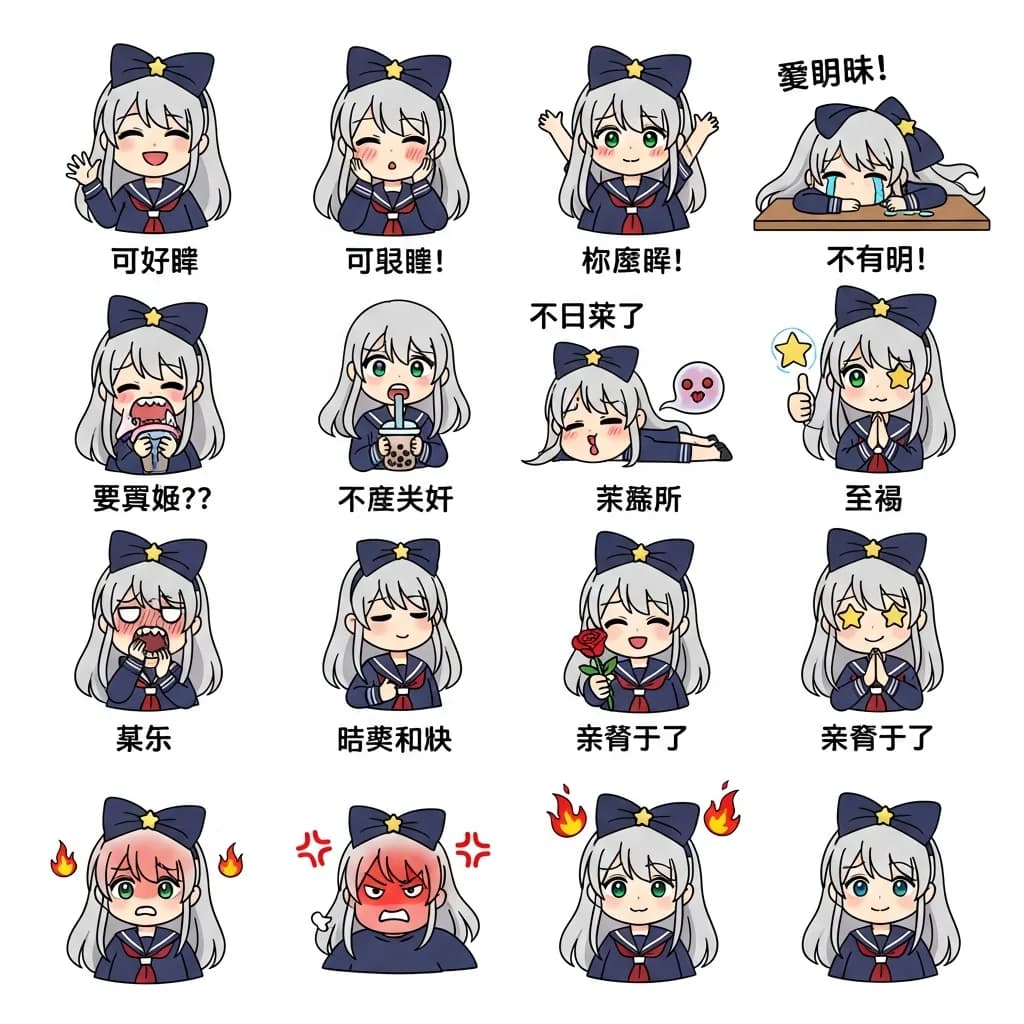 彩色手绘风格表情包
