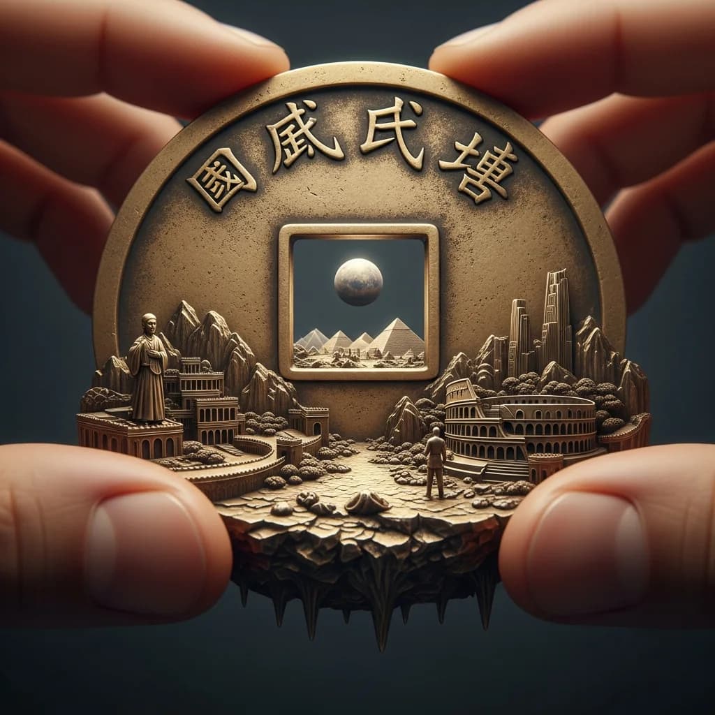 硬币上的古文明微缩景观