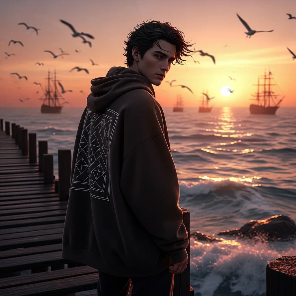 海边倒影：沉思时刻